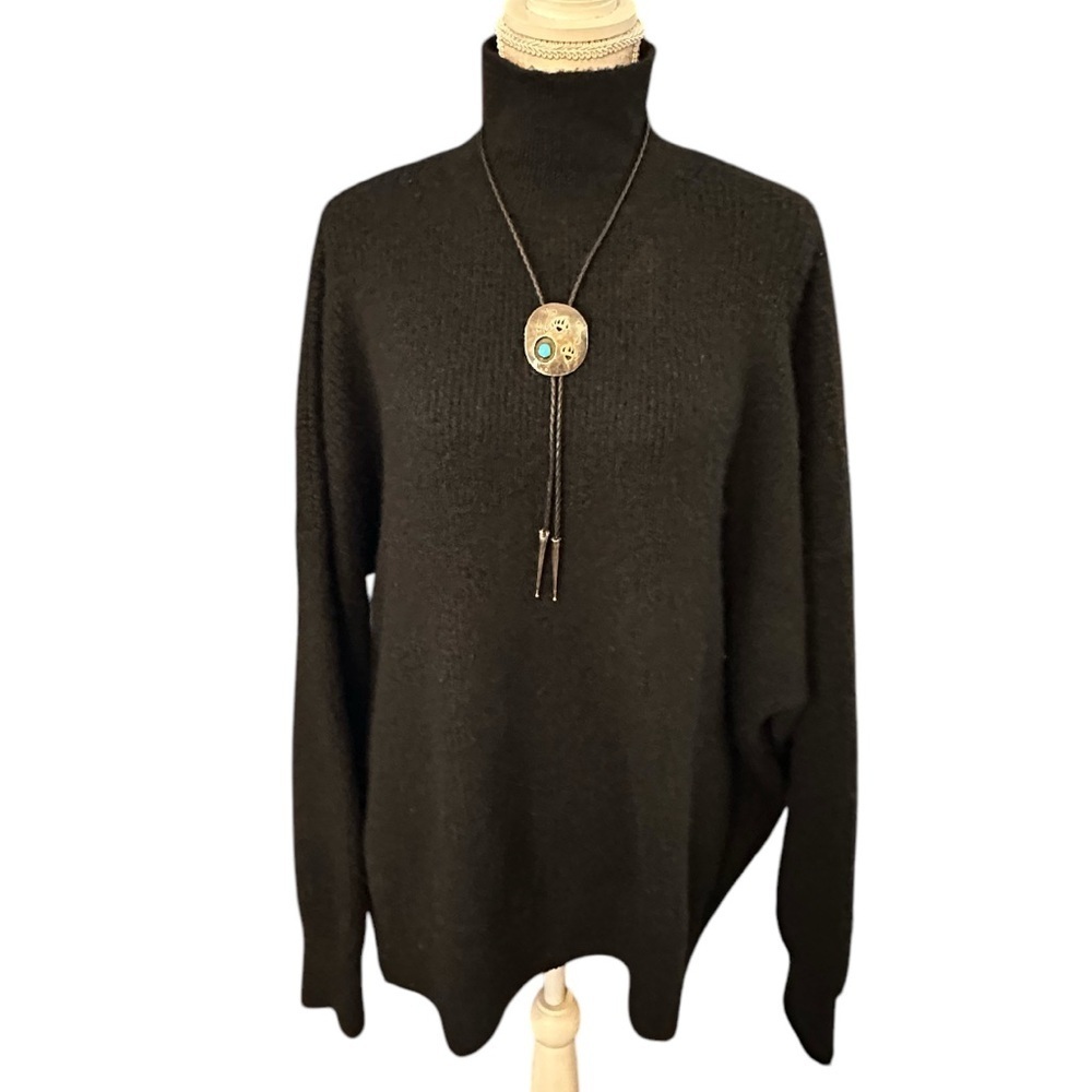 Topshop Black Oversized Comfy Turtleneck Sweater Size Small but will fit XL - Picture 12 of 13